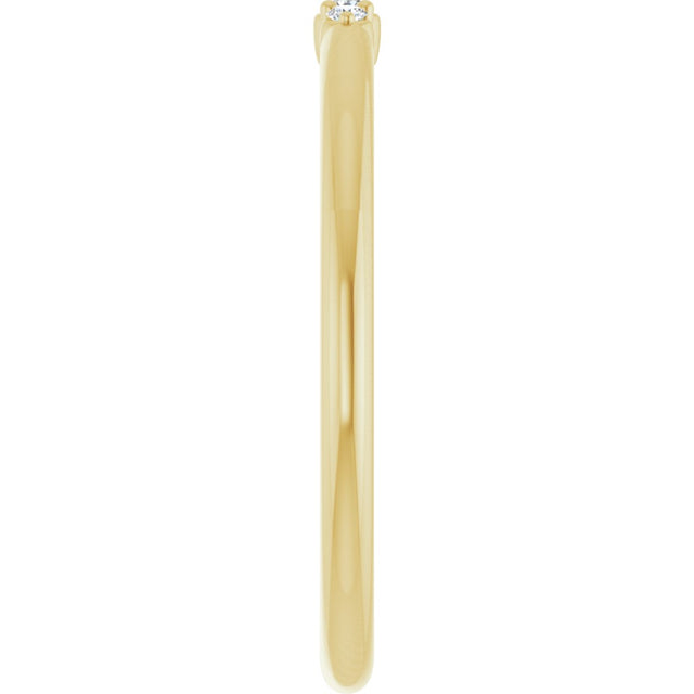 14K Gold Round Natural Diamond Stackable Ring – 1.7mm Stones - Yellow Gold - view 9