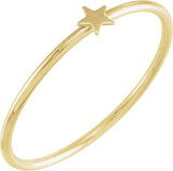 14K Gold Stackable Star Ring