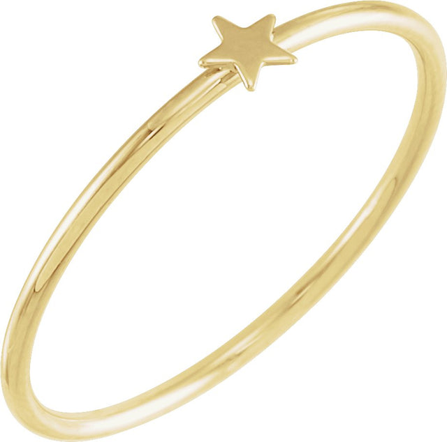 14K Gold Stackable Star Ring