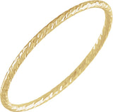 14K Gold Faceted Stackable Ring