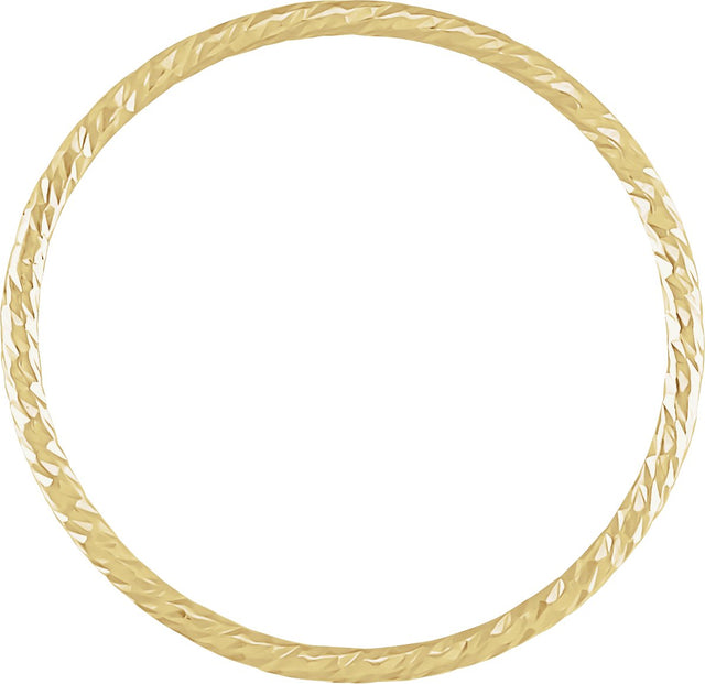 14K Gold Faceted Stackable Ring - view 2