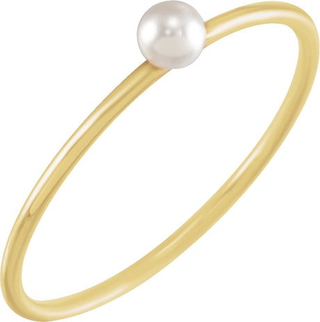 14K Gold Stackable Pearl Ring
