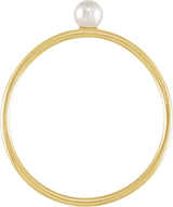 14K Gold Stackable Pearl Ring - view 2