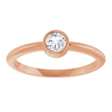 14K Gold Round Natural Diamond Bezel-Set Stackable Ring – 2-5.7mm Stones - Rose Gold - view 13