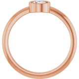 14K Gold Round Natural Diamond Bezel-Set Stackable Ring – 2-5.7mm Stones - Rose Gold - view 12