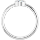 Platinum Round Lab-Grown Moissanite Bezel-Set Stackable Ring - view 12