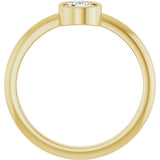 14K Gold Round Natural Diamond Bezel-Set Stackable Ring – 2-5.7mm Stones - Yellow Gold - view 12