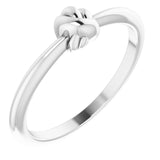 14K Gold Stackable Knot Ring - White Gold