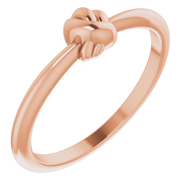 14K Gold Stackable Knot Ring - Rose Gold