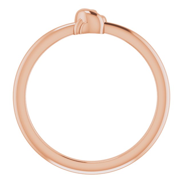 14K Gold Stackable Knot Ring - Rose Gold - view 2