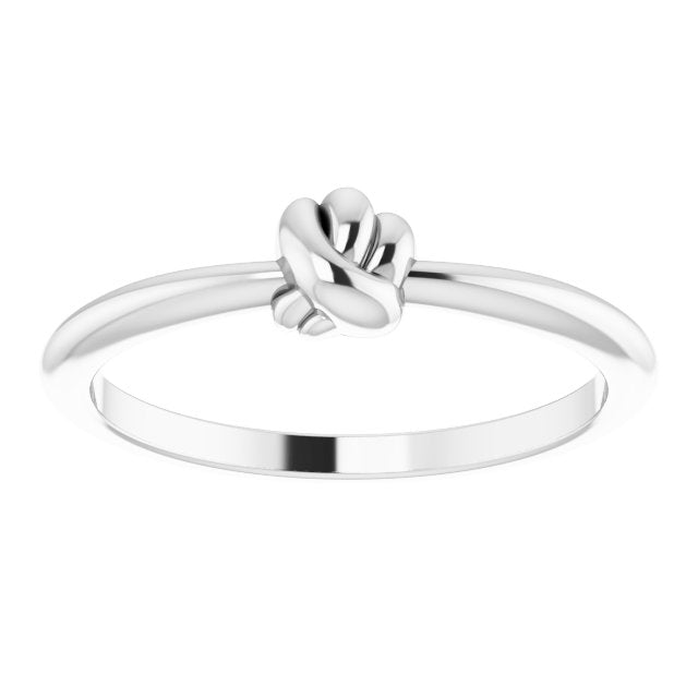 Platinum Stackable Knot Ring - view 3