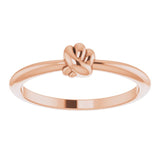 14K Gold Stackable Knot Ring - Rose Gold - view 3