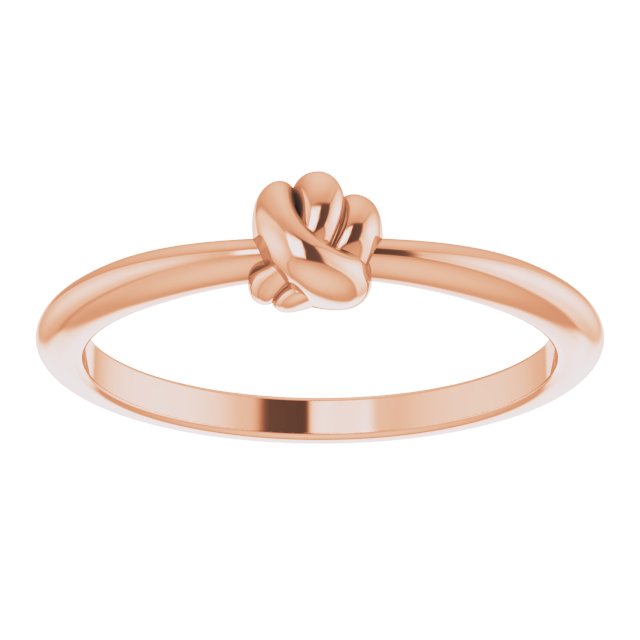 14K Gold Stackable Knot Ring - Rose Gold - view 3