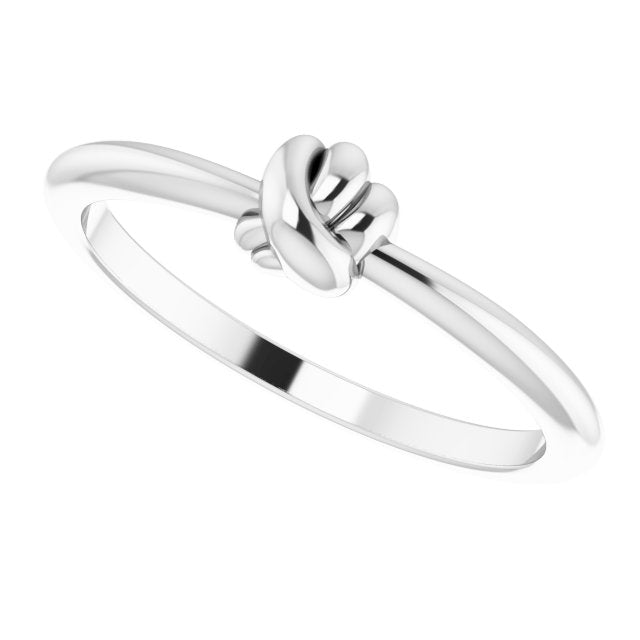 Platinum Stackable Knot Ring - view 5
