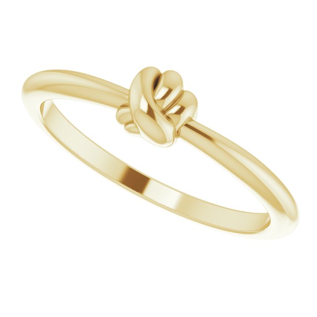 14K Gold Stackable Knot Ring - Yellow Gold - view 5