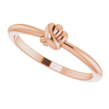 14K Gold Stackable Knot Ring - Rose Gold - view 5