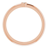 14K Gold Round Natural Diamond Bezel-Set Stackable Ring – 2-5.7mm Stones - Rose Gold - view 12