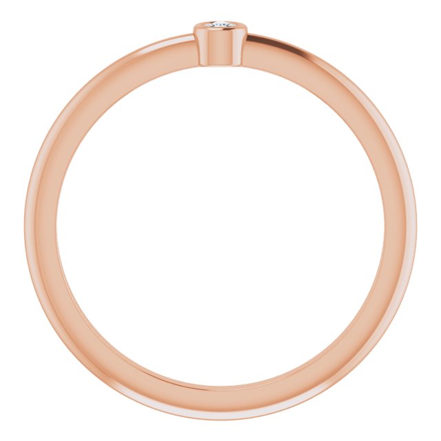 14K Gold Round Natural Diamond Bezel-Set Stackable Ring – 2-5.7mm Stones - Rose Gold - view 12
