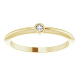 14K Gold Round Natural Diamond Bezel-Set Stackable Ring – 2-5.7mm Stones - Yellow Gold - view 13