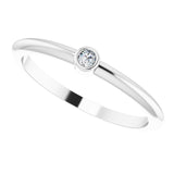 Platinum Round Natural Diamond Bezel-Set Stackable Ring – 2-5.7mm Stones - view 15