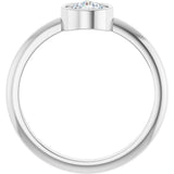 Platinum Round Natural Diamond Bezel-Set Stackable Ring – 2-5.7mm Stones - view 12
