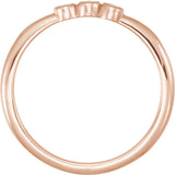 14K Gold Round Natural Diamond Rose-Cut Stackable Ring – 2mm Stones - Rose Gold - view 6