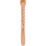 14K Gold Round Natural Citrine Rope Solitaire Ring - Rose Gold - view 14