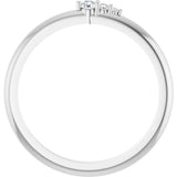 Platinum Round Natural Diamond Graduated Stackable Ring - view 7