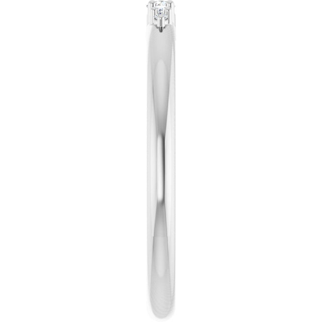 Platinum Round Natural Diamond Graduated Stackable Ring - view 9