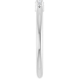 Platinum Round Natural Diamond Graduated Stackable Ring - view 11