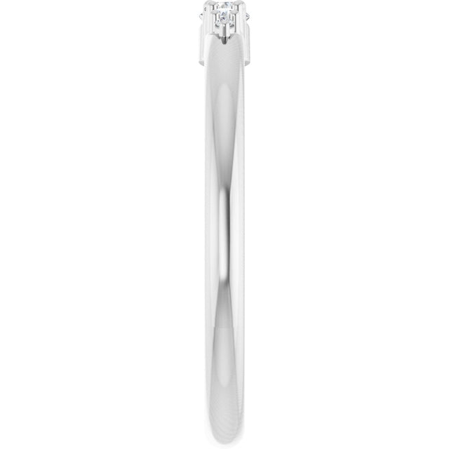 Platinum Round Natural Diamond Graduated Stackable Ring - view 11