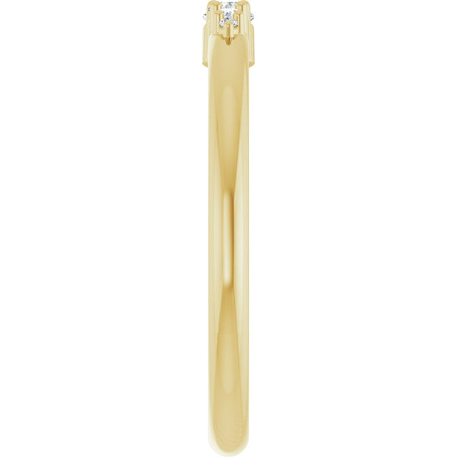 14K Gold Round Natural Diamond Graduated Stackable Ring - Yellow Gold - view 9