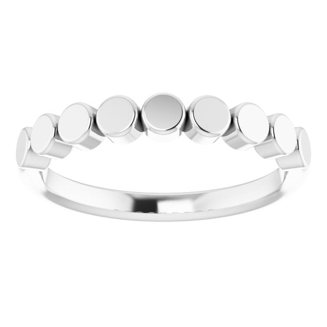Platinum Geometric Stackable Ring - view 3