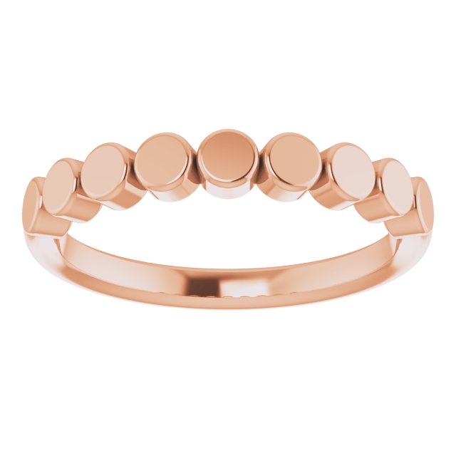 14K Gold Geometric Stackable Ring - Rose Gold - view 3
