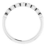 14K Gold Geometric Stackable Ring - White Gold - view 2