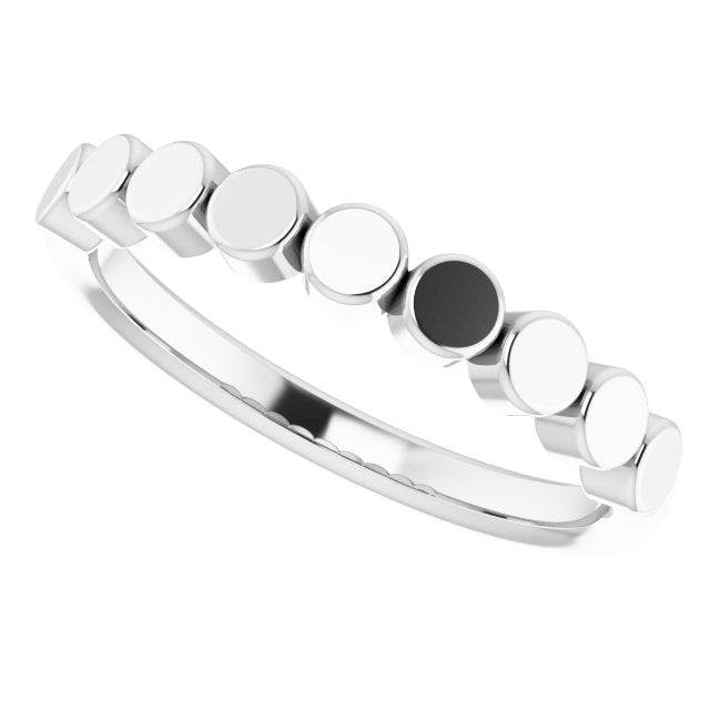 Platinum Geometric Stackable Ring - view 5