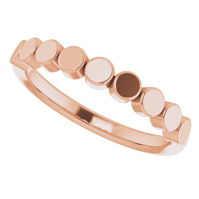 14K Gold Geometric Stackable Ring - Rose Gold - view 5