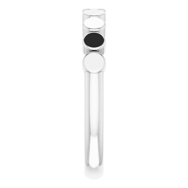 Platinum Geometric Stackable Ring - view 4