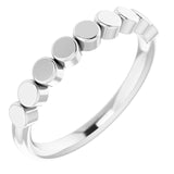 14K Gold Geometric Stackable Ring - White Gold