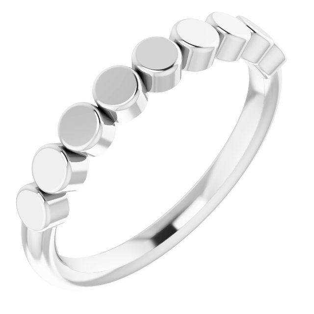 14K Gold Geometric Stackable Ring - White Gold