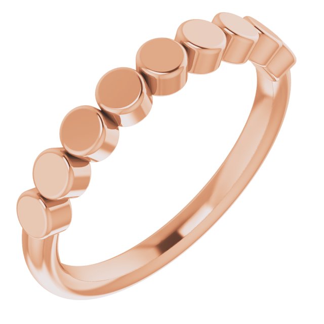 14K Gold Geometric Stackable Ring - Rose Gold