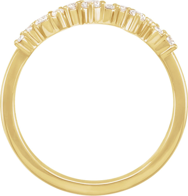 14K Gold Round Lab-Grown Diamond Scattered Stackable Ring - Yellow Gold - view 4