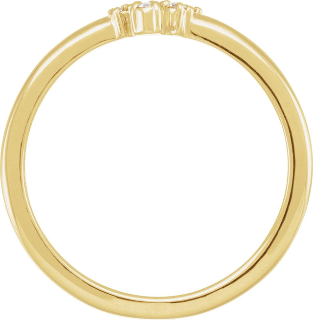14K Gold Round Natural Diamond Rose-Cut Stackable Ring II - Yellow Gold - view 4
