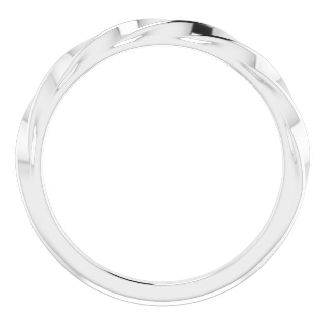 Platinum Twisted Stackable Ring - view 2