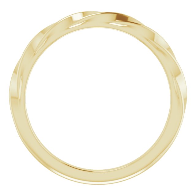 14K Gold Twisted Stackable Ring - Yellow Gold - view 2