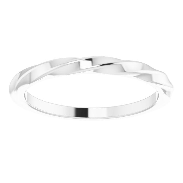 Platinum Twisted Stackable Ring - view 3