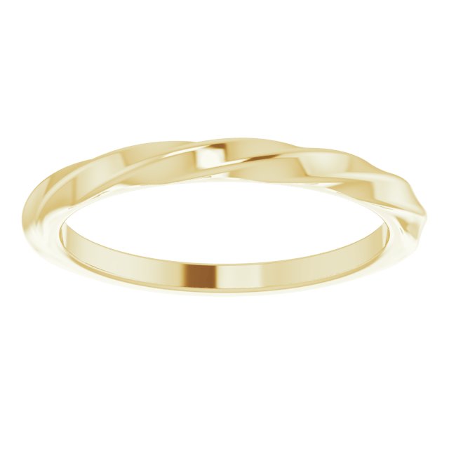 14K Gold Twisted Stackable Ring - Yellow Gold - view 3