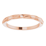 14K Gold Twisted Stackable Ring - Rose Gold - view 3