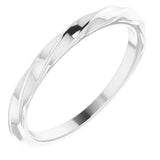 14K Gold Twisted Stackable Ring - White Gold