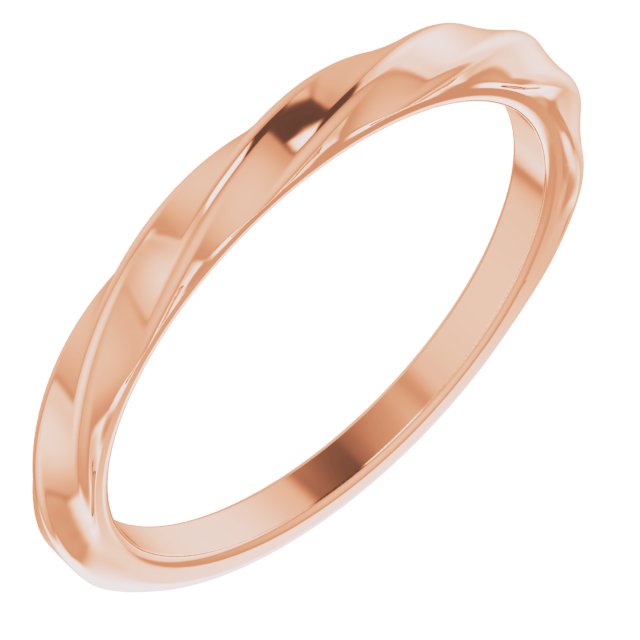 14K Gold Twisted Stackable Ring - Rose Gold